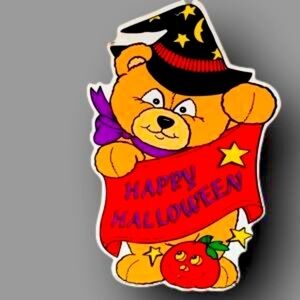 Vintage Halloween bear yard sign